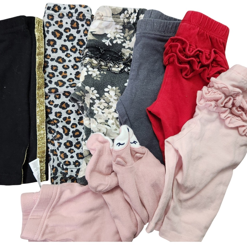 0-3 Month baby girl bundle‎ lot of 7 piece leggings